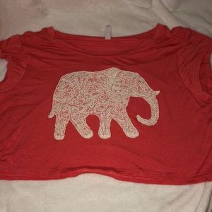 Boho elephant crop top